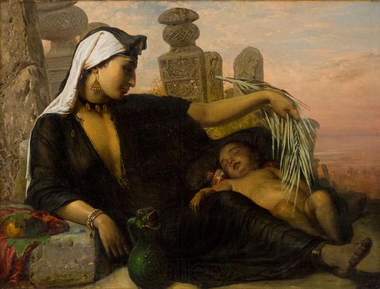 Elisabeth Jerichau Baumann Egyptian Fellah woman with her child.